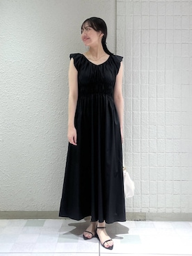 「LOWRYS FARM（ローリーズファーム）のメタルバレッタ　265411（バレッタ/ヘアクリップ、ゴールド系）」を使った、keinaさん（レディース・160cm）の夏コーディネート