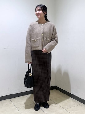 「A part by（アパートバイ）のギャザーコインローファー（ローファー、ブラック系）」を使った、keinaさん（レディース・160cm）の秋コーディネート