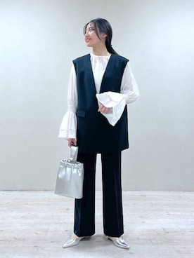 「アイテム（パンツドレス）」を使った、keinaさん（レディース・160cm）の冬コーディネート