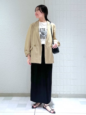 「ナチュラル」｜「アイテム（ジャケット/アウター）」を使った、keinaさん（レディース・160cm）の夏コーディネート