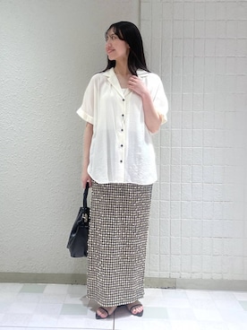 「A part by（アパートバイ）のハートモチーフバッグ（ショルダーバッグ、ブラック系）」を使った、keinaさん（レディース・160cm）の夏コーディネート