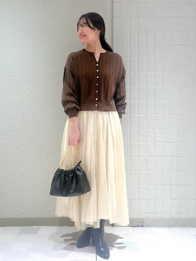 「アイテム（バレッタ/ヘアクリップ）」を使った、keinaさん（レディース・160cm）の秋コーディネート