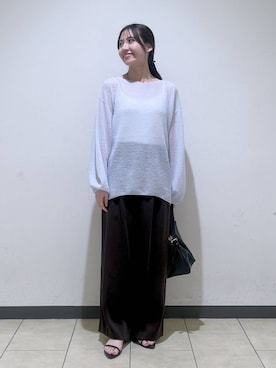 「LOWRYS FARM（ローリーズファーム）のメタルバレッタ　265411（バレッタ/ヘアクリップ、ゴールド系）」を使った、keinaさん（レディース・160cm）の秋コーディネート