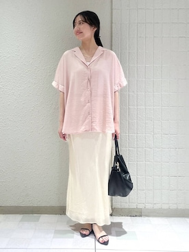 「LOWRYS FARM（ローリーズファーム）のメタルバレッタ　265411（バレッタ/ヘアクリップ、ゴールド系）」を使った、keinaさん（レディース・160cm）の春コーディネート