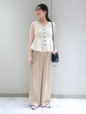 「A part by（アパートバイ）のステンレス_スネークネックレス≪追加9≫（ネックレス）」を使った、keinaさん（レディース・160cm）の夏コーディネート