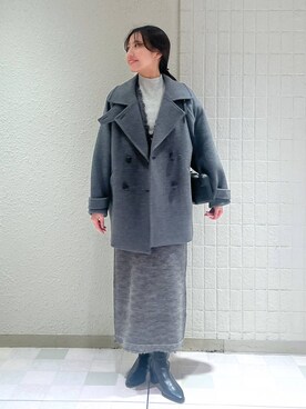 「ナチュラル」｜「アイテム（ピーコート）」を使った、keinaさん（レディース・160cm）の冬コーディネート