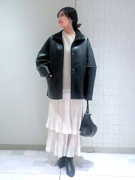 「アイテム（シュシュ、ブラウン系）」を使った、keinaさん（レディース・160cm）の秋コーディネート