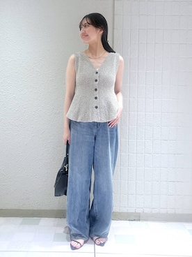 「A part by（アパートバイ）のステンレス_スネークネックレス≪追加9≫（ネックレス）」を使った、keinaさん（レディース・160cm）の夏コーディネート