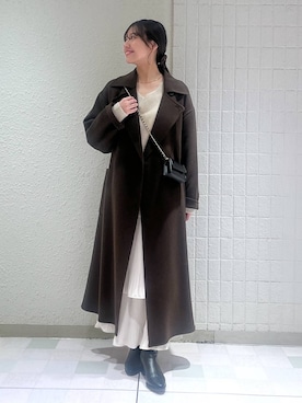 「アイテム（シュシュ、ブラウン系）」を使った、keinaさん（レディース・160cm）の秋コーディネート