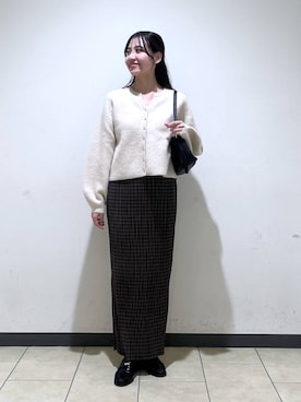 「A part by（アパートバイ）のApb_バンスクリップ（バレッタ/ヘアクリップ、ブラウン系）」を使った、keinaさん（レディース・160cm）の秋コーディネート
