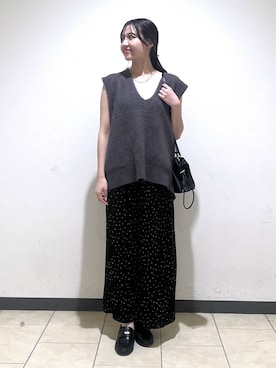 「アイテム（バレッタ/ヘアクリップ、ゴールド系）」を使った、keinaさん（レディース・160cm）の秋コーディネート