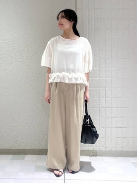 「LOWRYS FARM（ローリーズファーム）のメタルバレッタ　265411（バレッタ/ヘアクリップ、ゴールド系）」を使った、keinaさん（レディース・160cm）の春コーディネート