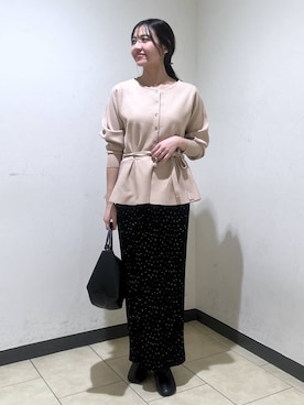 「A part by（アパートバイ）のオブリークトゥショートブーツ（ブーツ、ブラック系）」を使った、keinaさん（レディース・160cm）の秋コーディネート