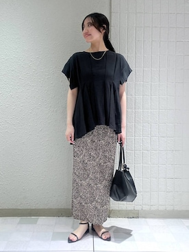 「LOWRYS FARM（ローリーズファーム）のメタルバレッタ　265411（バレッタ/ヘアクリップ、ゴールド系）」を使った、keinaさん（レディース・160cm）の春コーディネート