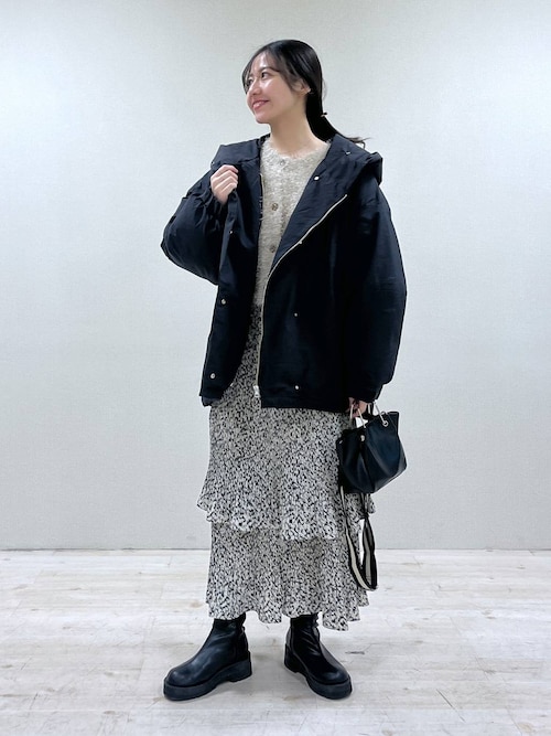 アパルトモン 23AW ブークレ2wayショートカーディガン　BLACK L'Appartement DEUXIEME CLASSE - アパルトモン 23AW ブークレ2way