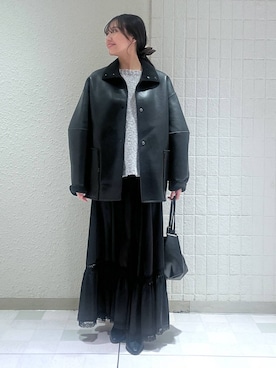 「アイテム（ヘアアクセサリー）」を使った、keinaさん（レディース・160cm）の冬コーディネート