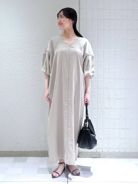 「LOWRYS FARM（ローリーズファーム）のメタルバレッタ　265411（バレッタ/ヘアクリップ、ゴールド系）」を使った、keinaさん（レディース・160cm）の夏コーディネート