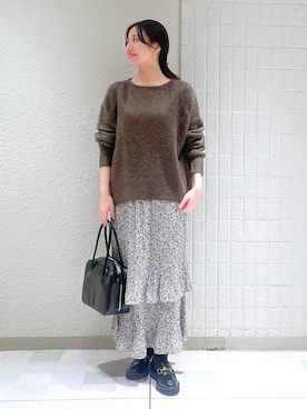 「A part by（アパートバイ）のシャギーニットプルオーバー（ニット/セーター）」を使った、keinaさん（レディース・160cm）の冬コーディネート