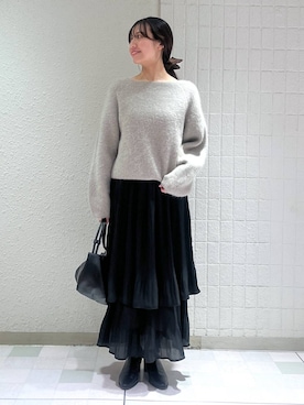 「アイテム（シュシュ）」を使った、keinaさん（レディース・160cm）の冬コーディネート