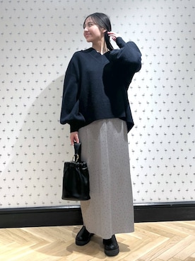 「e/rm（イーアールエム）のファージャケット（その他アウター）」を使った、keinaさん（レディース・160cm）の冬コーディネート