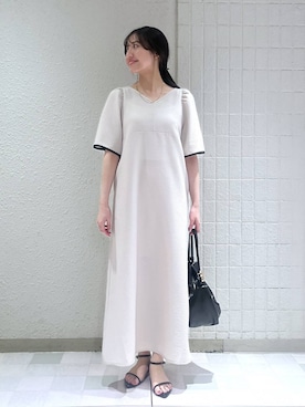 「LOWRYS FARM（ローリーズファーム）のメタルバレッタ　265411（バレッタ/ヘアクリップ、ゴールド系）」を使った、keinaさん（レディース・160cm）の夏コーディネート
