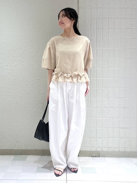 「LOWRYS FARM（ローリーズファーム）のメタルバレッタ　265411（バレッタ/ヘアクリップ、ゴールド系）」を使った、keinaさん（レディース・160cm）の春コーディネート