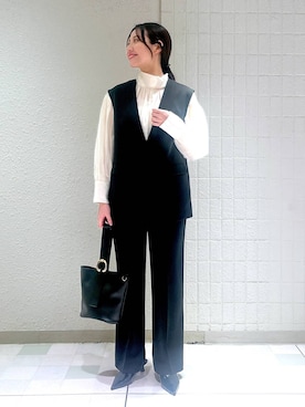 「アイテム（パンツドレス）」を使った、keinaさん（レディース・160cm）の冬コーディネート