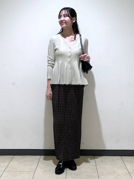「A part by（アパートバイ）のApb_バンスクリップ（バレッタ/ヘアクリップ、ブラウン系）」を使った、keinaさん（レディース・160cm）の秋コーディネート