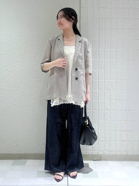 「LOWRYS FARM（ローリーズファーム）のメタルバレッタ　265411（バレッタ/ヘアクリップ、ゴールド系）」を使った、keinaさん（レディース・160cm）の春コーディネート