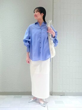 「A part by（アパートバイ）のチュールハンドルトート（ショルダーバッグ）」を使った、keinaさん（レディース・160cm）の春コーディネート