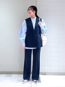 「アイテム（パンツドレス）」を使った、keinaさん（レディース・160cm）の冬コーディネート