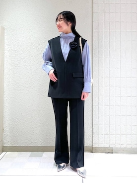 「アイテム（パンツドレス）」を使った、keinaさん（レディース・160cm）の冬コーディネート
