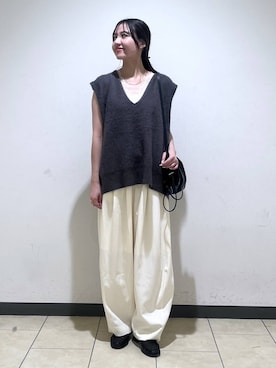 「A part by（アパートバイ）のキンチャクミニショルダバッグ（ショルダーバッグ、ブラック系）」を使った、keinaさん（レディース・160cm）の秋コーディネート
