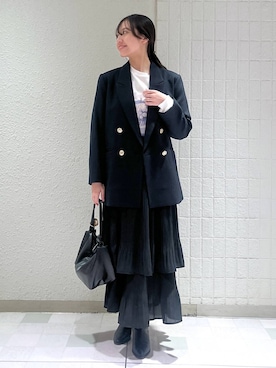 「アイテム（バレッタ/ヘアクリップ、ゴールド系）」を使った、keinaさん（レディース・160cm）の秋コーディネート