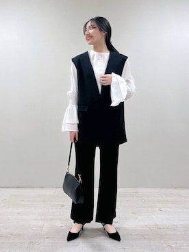 「アイテム（パンツドレス）」を使った、keinaさん（レディース・160cm）の冬コーディネート
