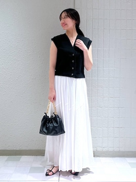 「アイテム（バレッタ/ヘアクリップ）」を使った、keinaさん（レディース・160cm）の夏コーディネート