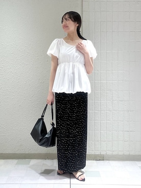 「A part by（アパートバイ）のプリーツイージータイトスカート2≪追加4≫（スカート）」を使った、keinaさん（レディース・160cm）の夏コーディネート