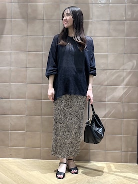 「A part by（アパートバイ）のプリーツイージータイトスカート2（スカート、ベージュ系）」を使った、keinaさん（レディース・160cm）の春コーディネート