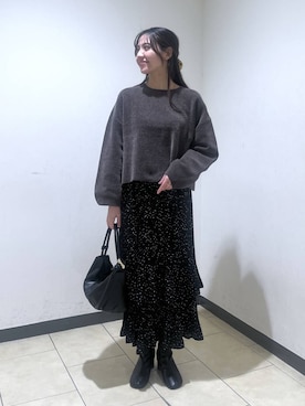 「A part by（アパートバイ）のApb_バンスクリップ（バレッタ/ヘアクリップ、ブラウン系）」を使った、keinaさん（レディース・160cm）の秋コーディネート