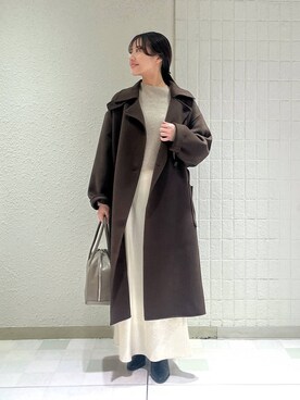 「A part by（アパートバイ）のアイテム（ステンカラーコート）」を使った、keinaさん（レディース・160cm）の秋コーディネート