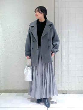 「バッグ」｜「アイテム（ピーコート）」を使った、keinaさん（レディース・160cm）の秋コーディネート