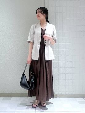 「LOWRYS FARM（ローリーズファーム）のメタルバレッタ　265411（バレッタ/ヘアクリップ、ゴールド系）」を使った、keinaさん（レディース・160cm）の春コーディネート