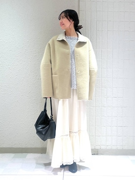 「アイテム（シュシュ、ブラウン系）」を使った、keinaさん（レディース・160cm）の秋コーディネート