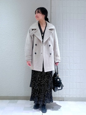 「アイテム（ピーコート）」を使った、keinaさん（レディース・160cm）の秋コーディネート