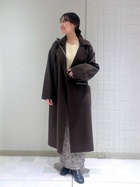 「アイテム（ステンカラーコート）」を使った、keinaさん（レディース・160cm）の秋コーディネート