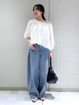 「A part by（アパートバイ）のステンレス_スネークネックレス≪追加9≫（ネックレス）」を使った、keinaさん（レディース・160cm）の夏コーディネート