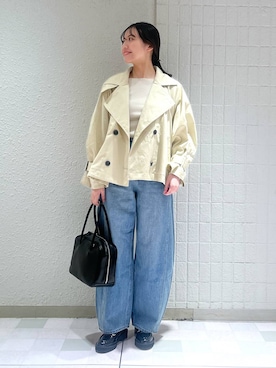 「バッグ」｜「アイテム（トレンチコート）」を使った、keinaさん（レディース・160cm）の冬コーディネート