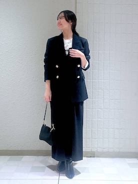 「A part by（アパートバイ）のＷライクテーラードスリットジャケット（テーラードジャケット）」を使った、keinaさん（レディース・160cm）の秋コーディネート