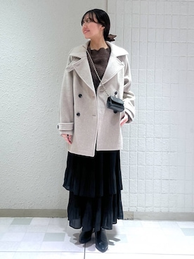 「アイテム（シュシュ）」を使った、keinaさん（レディース・160cm）の冬コーディネート