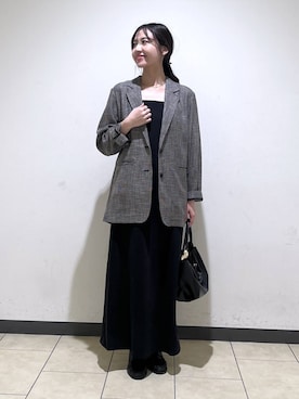 「アイテム（バレッタ/ヘアクリップ、ゴールド系）」を使った、keinaさん（レディース・160cm）の秋コーディネート